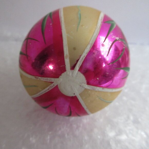 3 Hand Painted Blown Glass Christmas Ornaments Poland Pink Silver Vintage - Picture 11 of 16